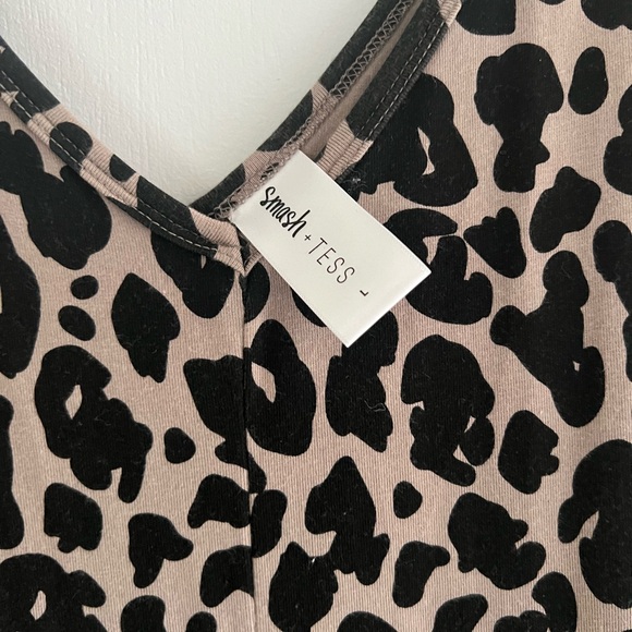 SOLD | Smash and Tess Leopard Wide Leg Romper - Picture 2 of 3